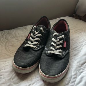 Vans Gray Sneakers With Hot Pink Trim